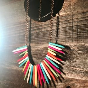 Cool Unique Spike Tusk Dagger Stick Bead Necklace